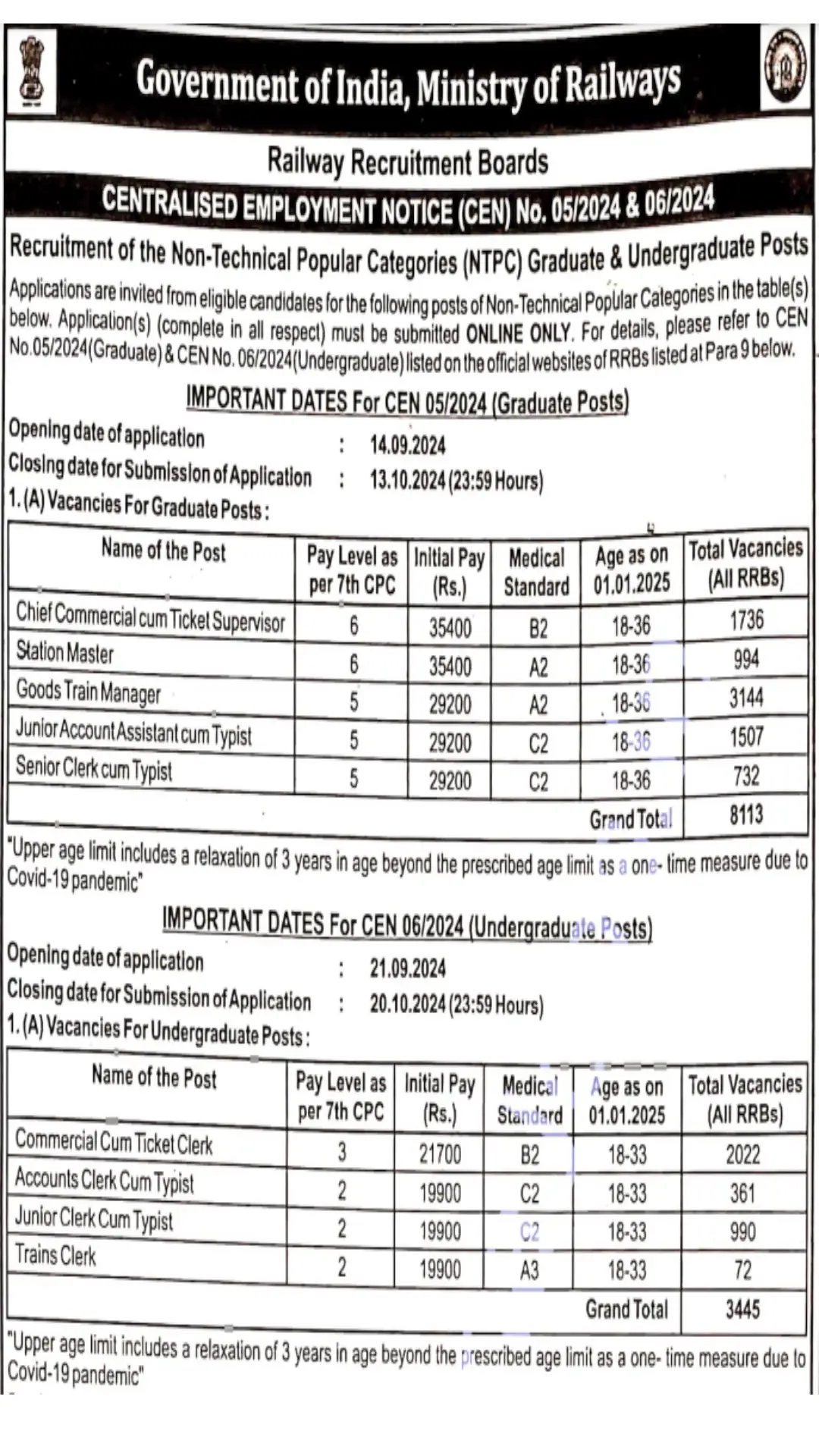 railway recruitment notification